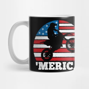 Merica Dirt Birt Vintage Sunset America USA Motorcycle Mug